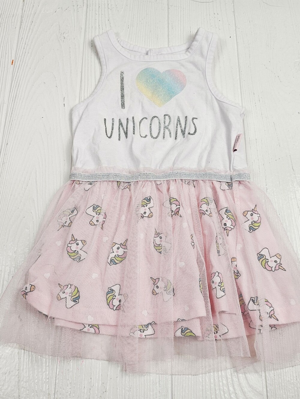 Mini Heroes "I Heart Unicorns" Baby Girls Tulle Dress.